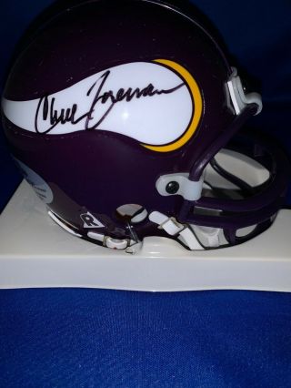 Chuck Foreman Signed Vikings Mini Helmet With Playoff Absolute Memorabilia