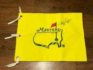 Bernhard Langer Signed Undated Augusta Masters Golf Flag Autograph