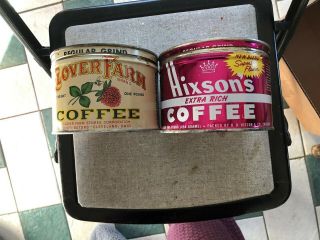 Vintage 1 Lb.  Coffee Tins Hixson 