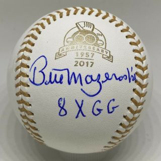 Bill Mazeroski " 8x Gg " Signed 2017 Gold Glove Award Baseball Jsa Pirates
