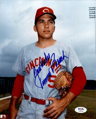 Johnny Bench Signed Photo 8x10 Autographed Reds Psa/dna Ah28491