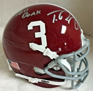 Trent Richardson Signed Alabama Crimson Mini Helmet Ins " 2011 Doak " Proof