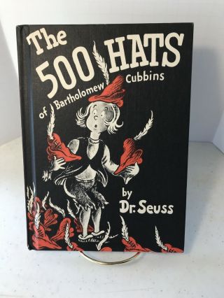 Vintage Dr Seuss Book The 500 Hats Of Bartholomew Cubbins.  Copyright 1938