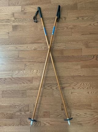 Vintage Janoy Bamboo Ski Poles - 58”