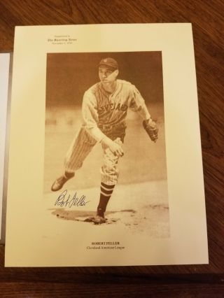 Bob Feller Signed Supplement To The Sporting News,  Cert Of Authenticity