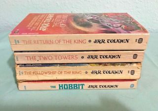 Tolkien,  Jrr: Lord Of The Rings Trilogy,  Hobbit,  4 Pb Volumes 1st Am Ed