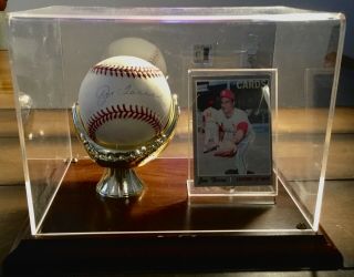 Joe Torre Signed Mlb Baseball “ With 1970 Topps Card “ Jsa & Mlb Certified