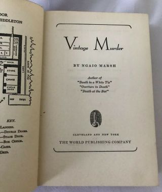 1942 VINTAGE MURDER by Ngaio Marsh HC DJ VG 1st Tower Books edition 3