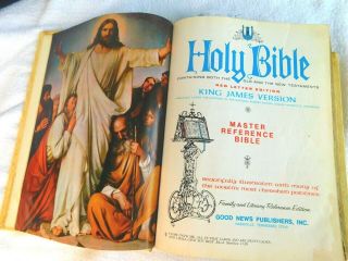 Vtg 1968 Holy Bible Red Letter King James Version W Picture Illustrates Leather