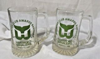 Vintage Hartford Whalers Booster Club Awards Banquet March 1989 Beer Mug Glass