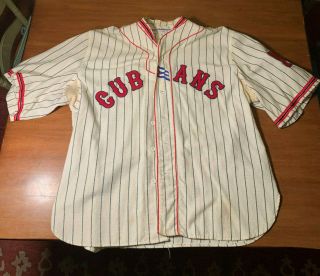 1940 York Cubans Home Jersey Ebbets Field Flannels Xxl Baseball Negro League