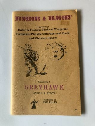 Dungeons And Dragons Greyhawk Supplement 1 - 11th Printing,  Gygax