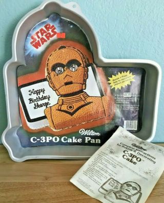 Vintage 1983 Wilton Star Wars Cake Pan C - 3po C3po Droid Collectible W/ Insert