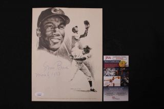 Ernie Banks Signed 8x10 Print Chicago Cubs Hof Inscription Jsa Z2734