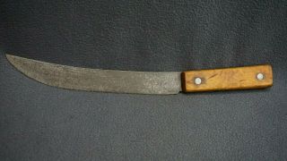 , Vtg/atq Lamson & Goodnow Mfg Co Carbon Steel 8145 9 " Cimeter Butcher Knife,