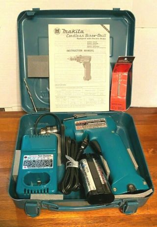 Makita 6071d 7.  2 Volt Cordless Drill Charger Case One Battery Vintage