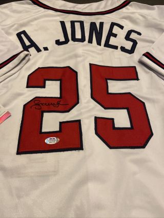 Andruw Jones Autographed Signed Jersey Mlb Atlanta Braves Psa Signed In Presence