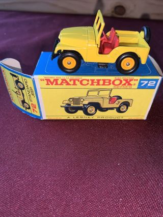 Vintage Matchbox Lesney Standard Jeep No.  72