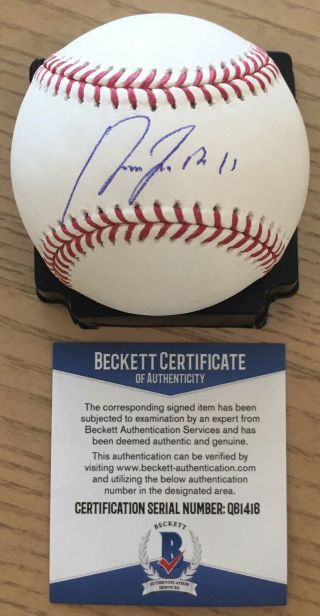 Jose Ramirez W/ 11 Licensed Beckett Authenticated Signed Manfred Baseball