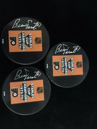 Bernie Parent Autographed Philadelphia Flyers Stanley Cup 73 - 74 Puck W/coa