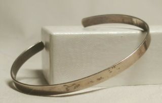 Vintage Designer Sgd Ed Levin Sterling Silver Cuff Bracelet Mid Century Modern