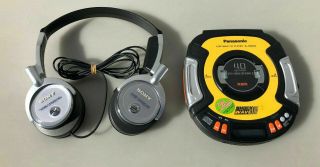 Vintage Panasonic Sl - Sw505 Portable Shock Wave Cd Music Player W/sony Headset