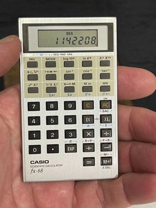 Vintage Casio Fx - 68 Scientific Calculator W/ Leather Case