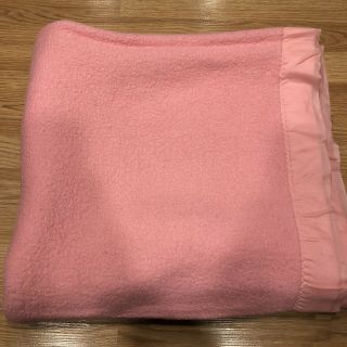 Vintage Eaton Wool Blanket Satin Trim Pink 79 X 70 Twin