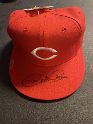 Pete Rose Cincinnati Reds Signed Autograph Era Hat Psa Dna