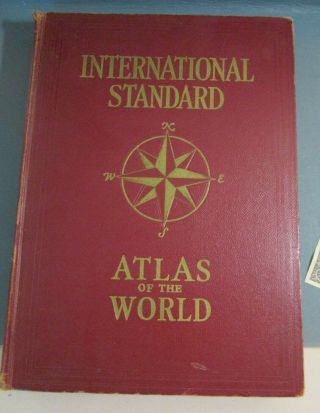 1953 Vintage Atlas Of The World Book International Standard Colorful Maps
