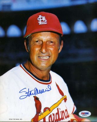 Stan Musial Psa Dna Autographed 8x10 Photograph Hand Signed Authentic