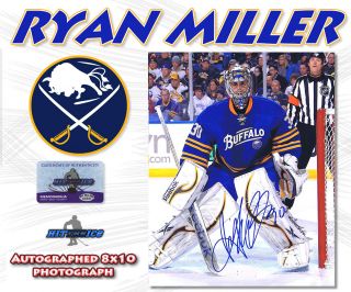 Ryan Miller Signed Buffalo Sabres 8x10 - W/coa  3