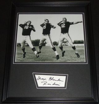 George Blanda Signed Framed 11x14 Photo Display W/ Oakland Raiders Qbs
