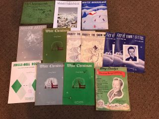 Vintage Piano Christmas Sheet Music & Books White Christmas Frosty Silver Bells