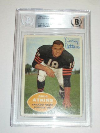 Doug Atkins (bears) Signed 1960 Topps Card 20 Beckett Authenticated