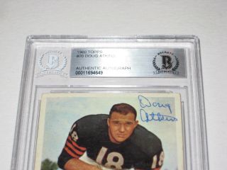DOUG ATKINS (Bears) Signed 1960 TOPPS Card 20 Beckett Authenticated 2