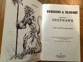 Dungeons and Dragons Greyhawk Supplement 1,  12th Printing 1979 Gygax 2