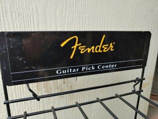 Fender Guitar Advertising Store Display Rack Pick Center Metal Wire VTG Sign 3