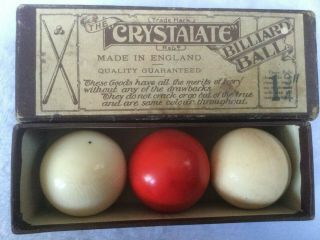 Vintage Crystalate Billiard Balls 1.  75 " 1936 St120112