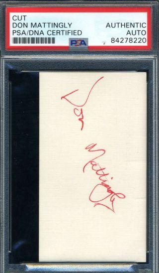 Don Mattingly Psa Dna Autograph Hand Signed Earlycut