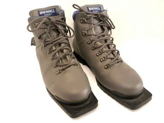 Vintage Merrell Rainier Gray Leather Cross Country Ski Boots Mens Us Size 11 Euc