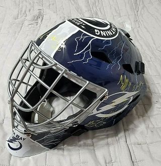 2018 - 2019 Tampa Bay Lightning Team Signed Full Size Goalie Helmet Mask W/coa