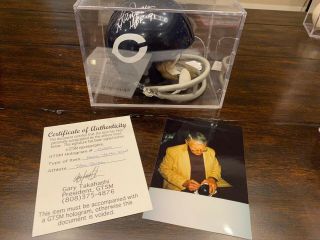 Stan Jones Autographed Chicago Bears Mini Helmet Hof Signed Gtsm Photo Case