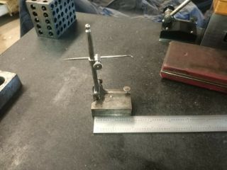 Vintage Starrett Machinist Surface Gauge Base Indicator Stand And Scribe