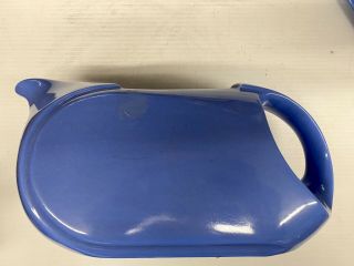 Vintage Art Deco Hall China Co Westinghouse Blue Refrigerator Water Pitcher &lid