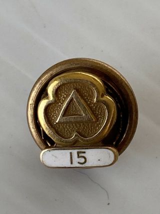Vintage Cities Service 15 Year Employee Service Pin,  10k Gold Gas & Oil Sign
