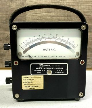 Vintage Antique Weston Model 433 Ac Voltmeter Test Equipment Steampunk