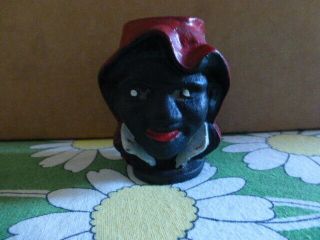 Vintage 3 " Possible (?) Ac Williams Two Faced Boy Americana Cast Iron Bank.