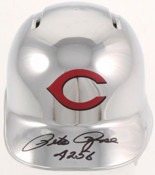 Pete Rose Signed Mini Size Chrome Reds Helmet Pete Rose Exclusive Holograms 4256