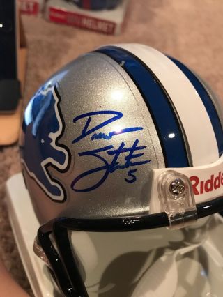 Drew Stanton Signed Detroit Lions Mini Helmet Psa